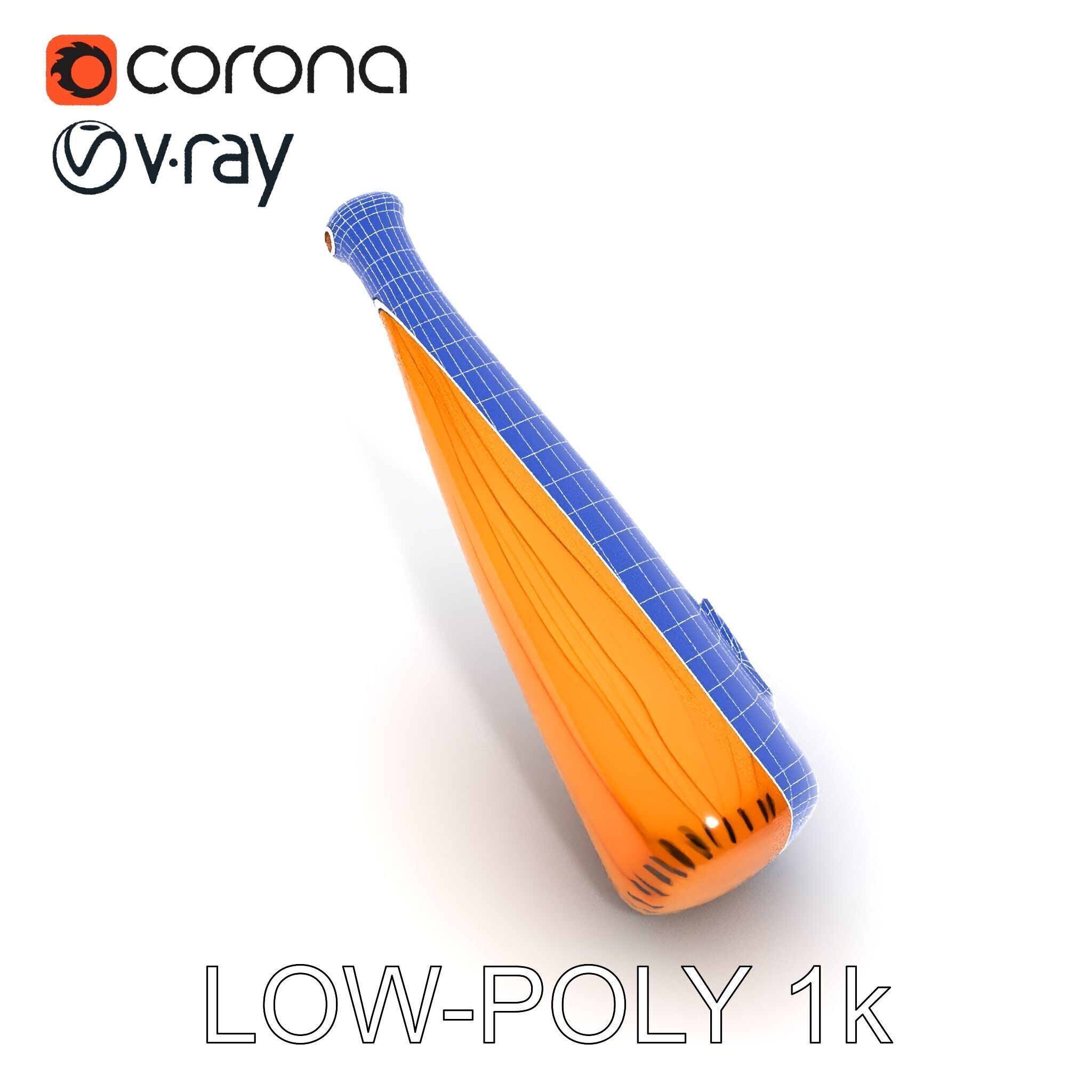 Baseball Bat D Model Pack for Games and Animation Low-poly 3D model_7