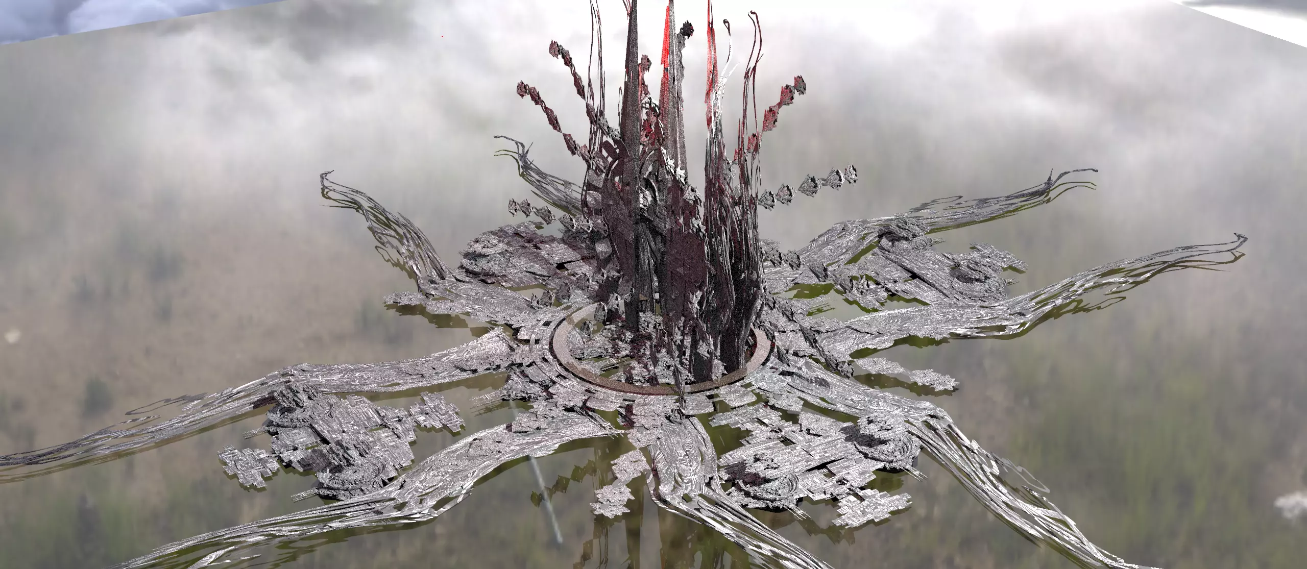 Electricity sea ocean Power Array  3D model_0