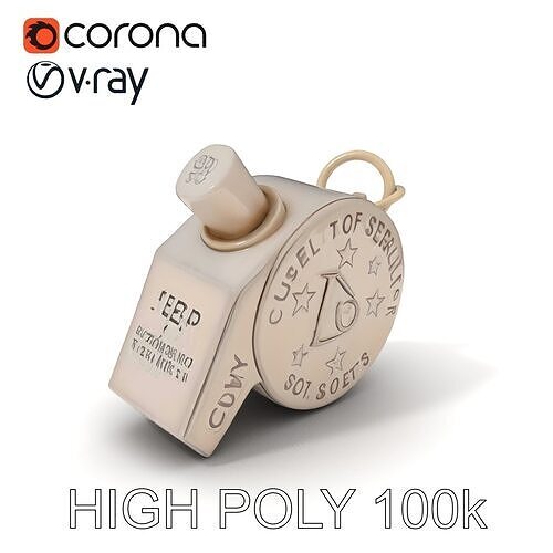 Metal Keychain Model Pack with Engraved Design Low-poly 3D model