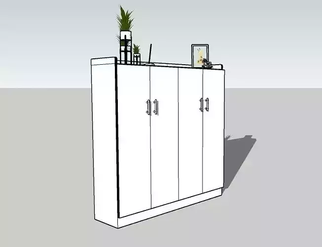 A White Minimalistic Closet or Wardrobe