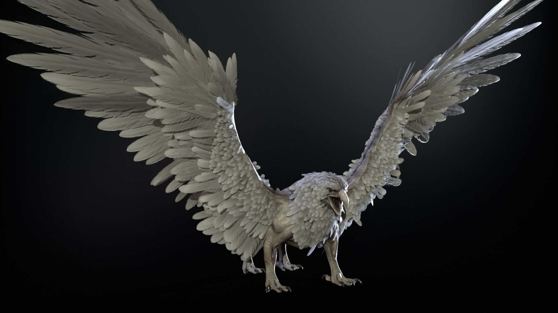 Griffon Low-poly 3D model_15