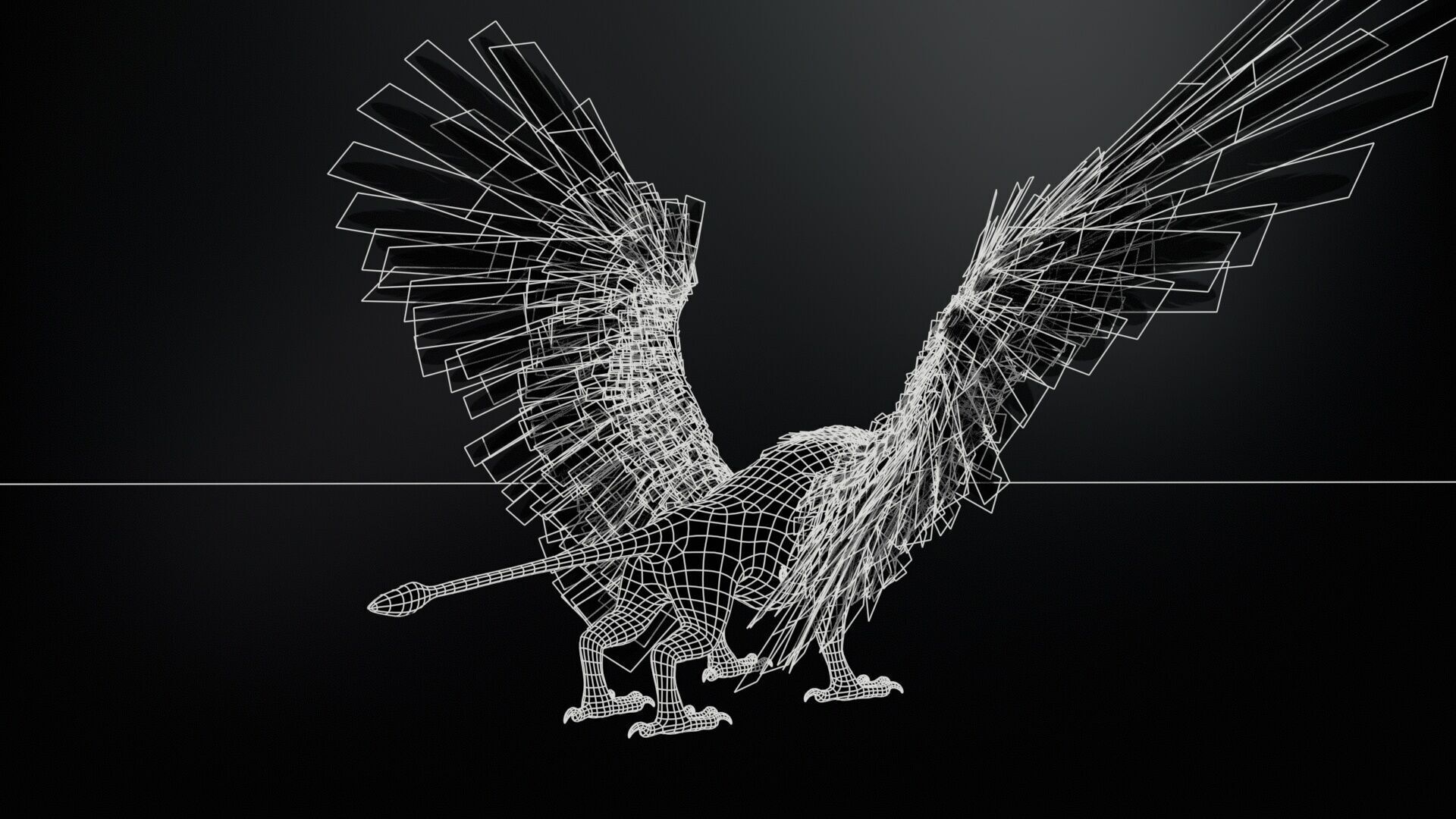 Griffon Low-poly 3D model_9