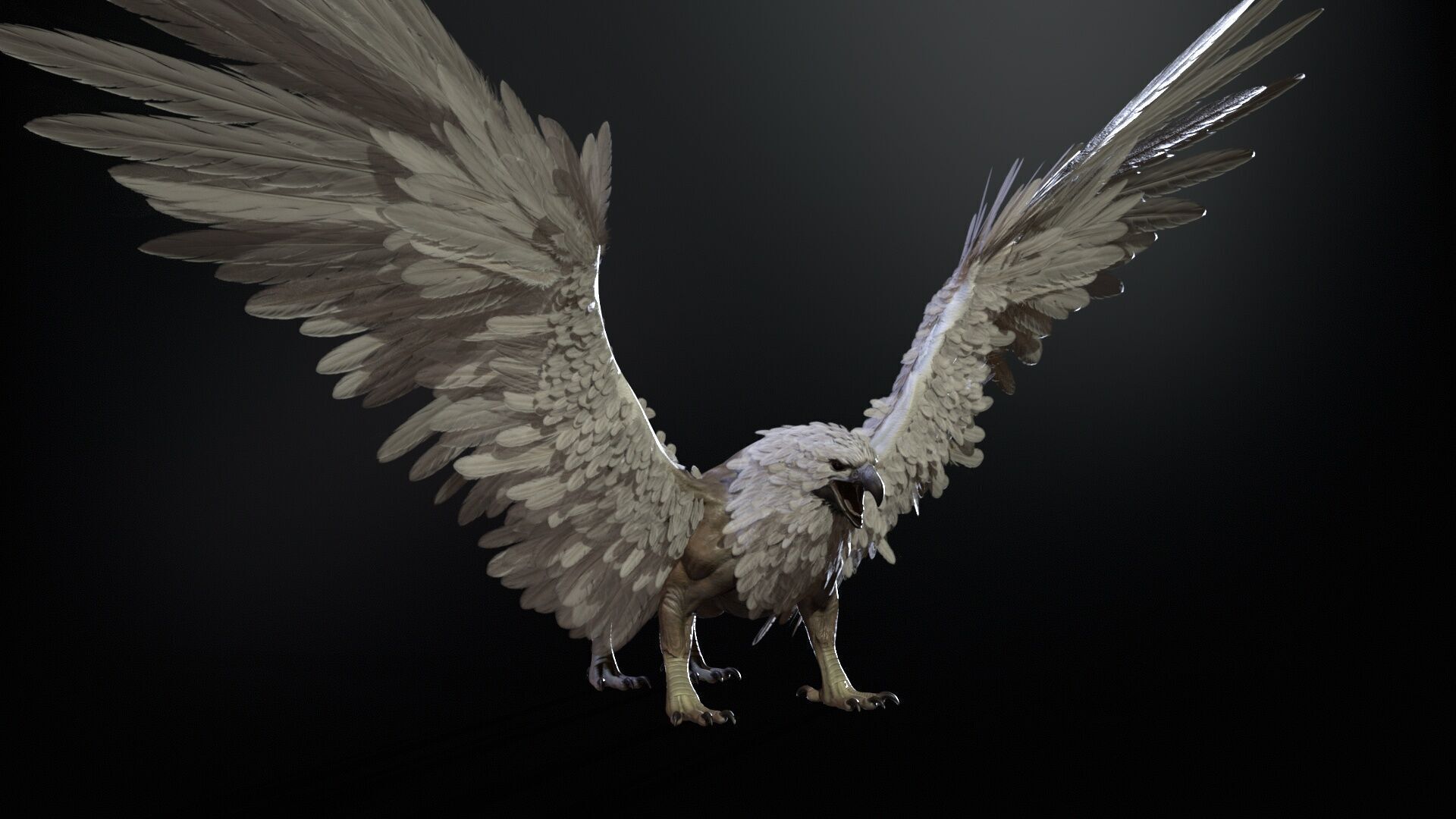 Griffon Low-poly 3D model_6