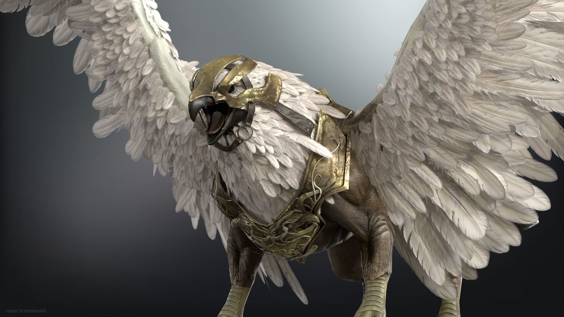 Griffon Low-poly 3D model_3