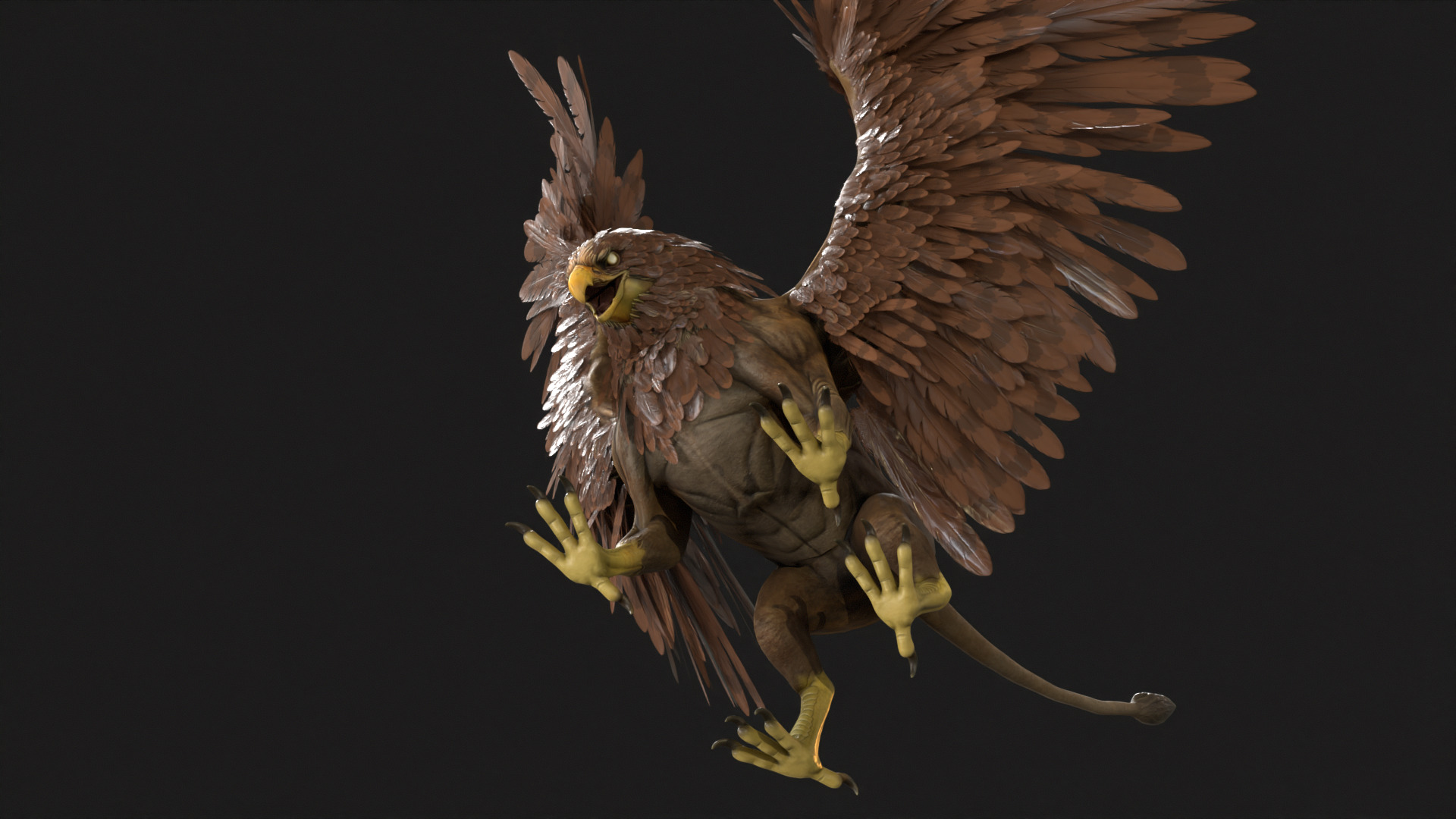 Griffon Low-poly 3D model_29