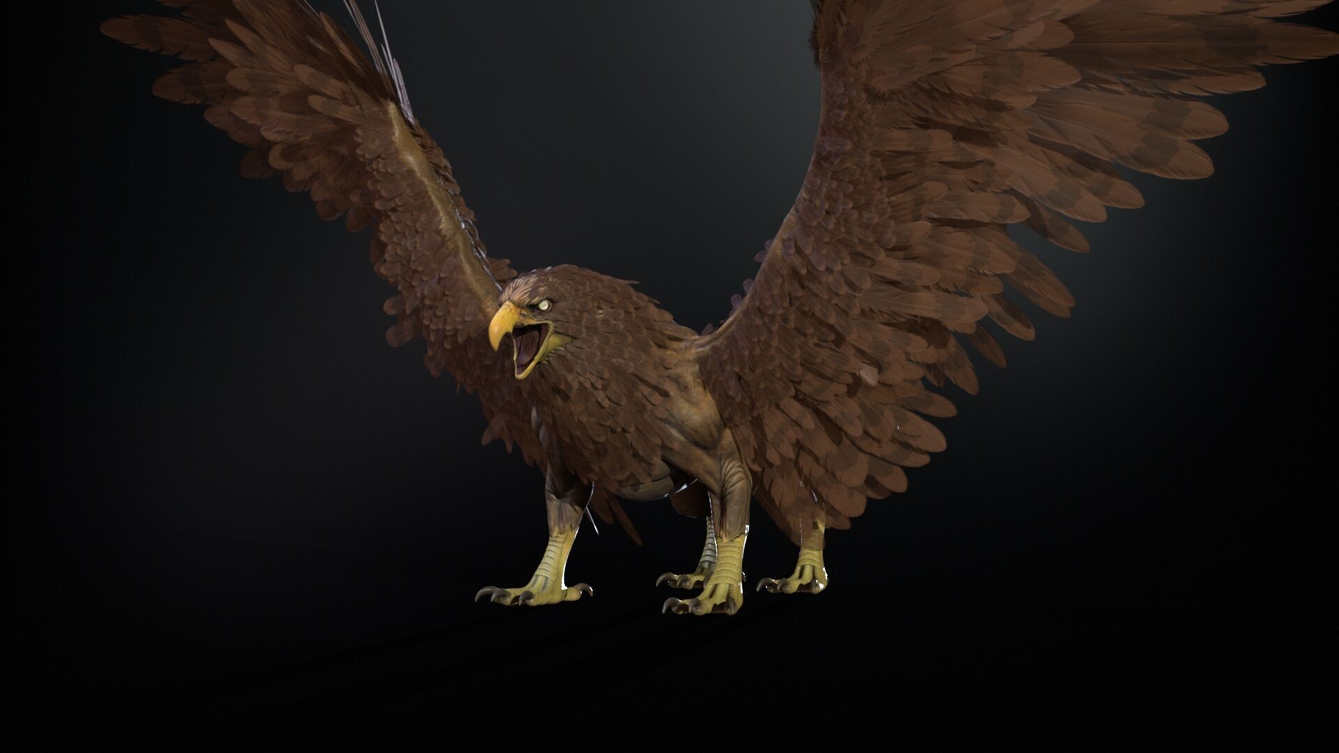 Griffon Low-poly 3D model_11