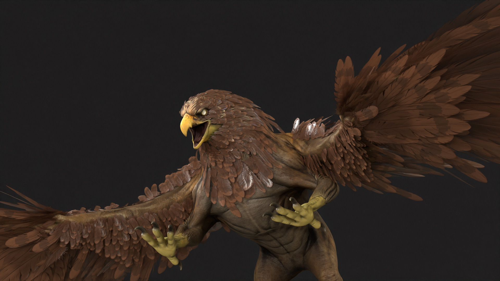 Griffon Low-poly 3D model_28