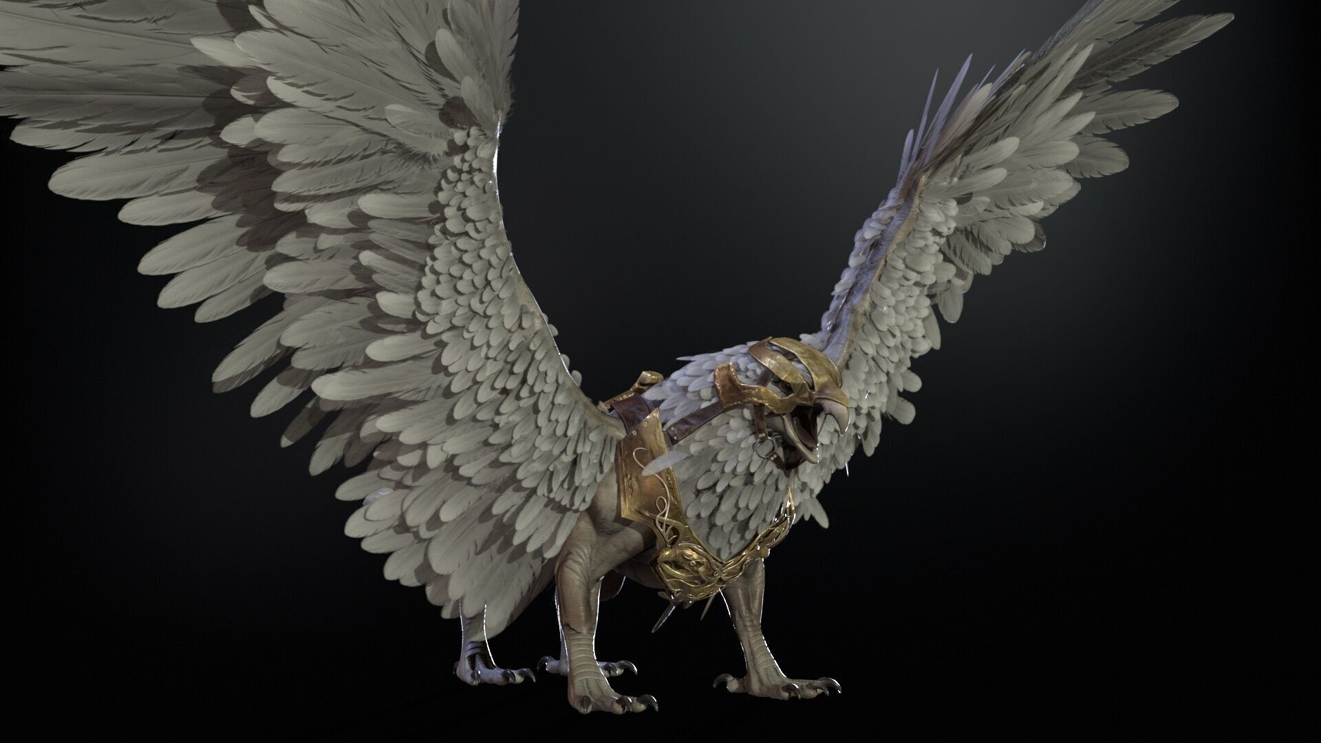 Griffon Low-poly 3D model_17