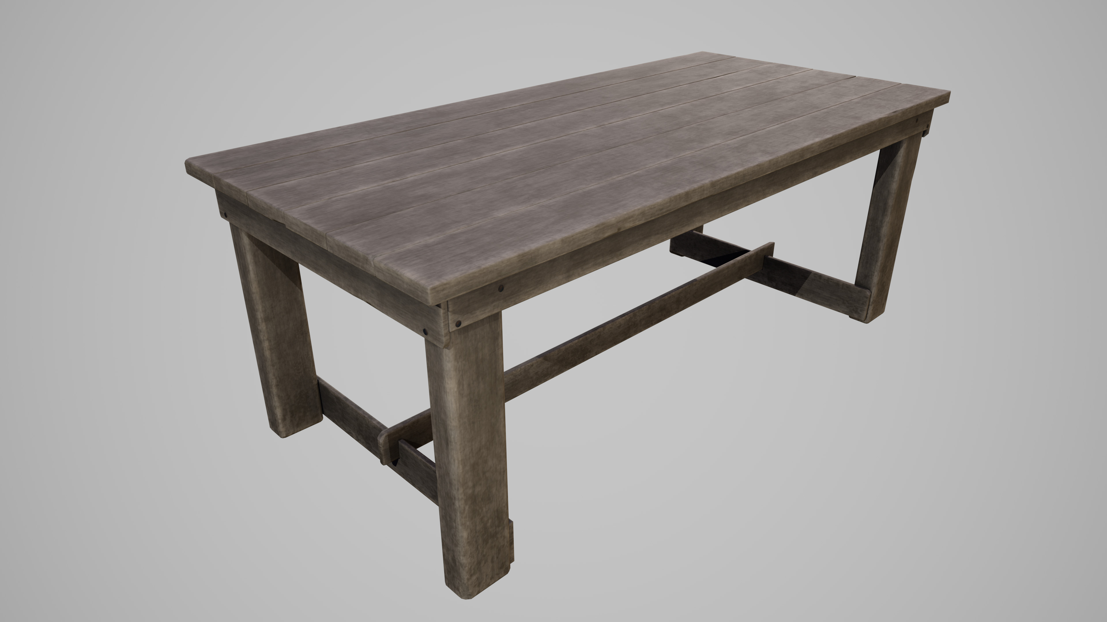 Old Table Low-poly 3D model_5