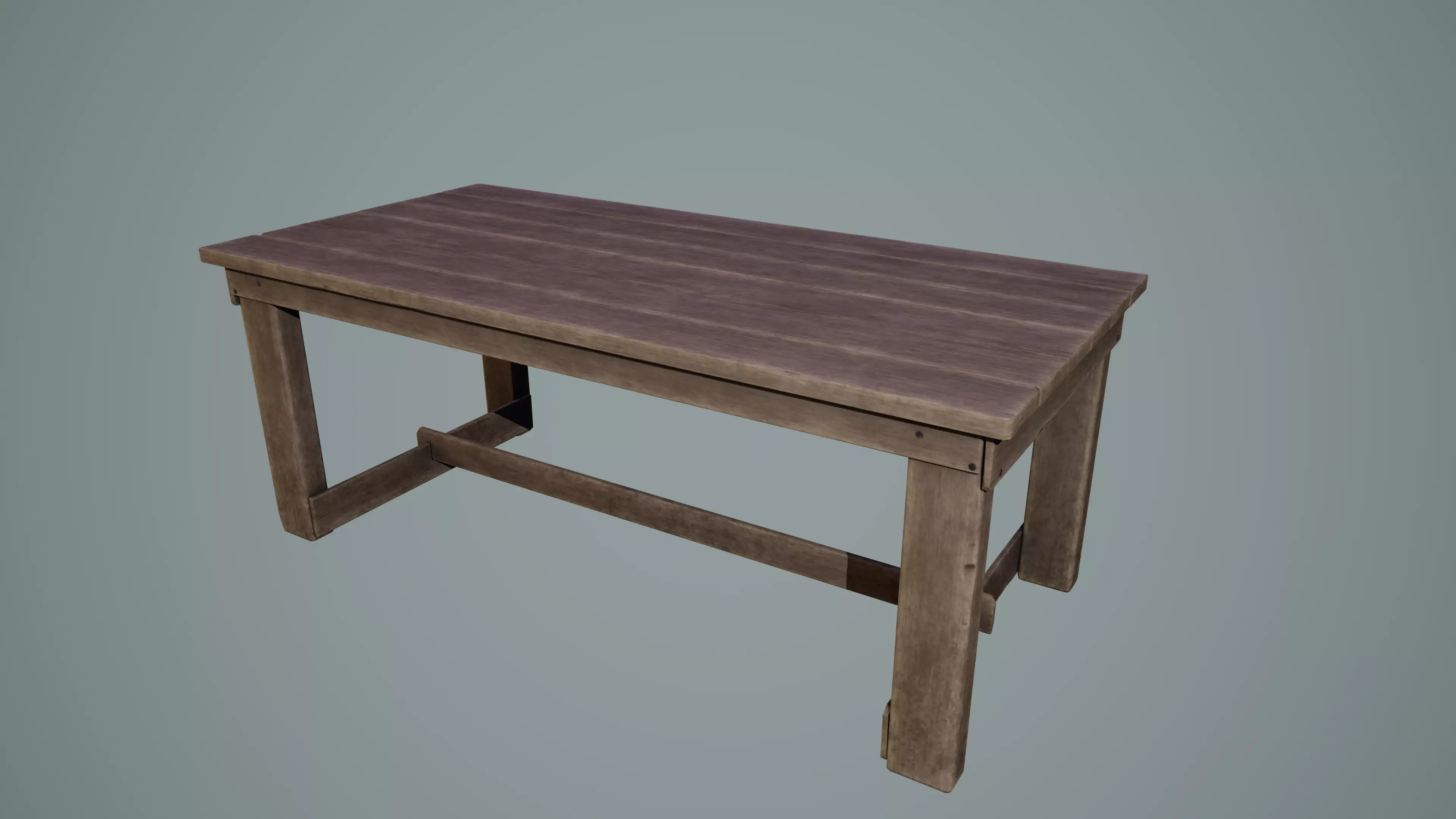 Old Table Low-poly 3D model_0