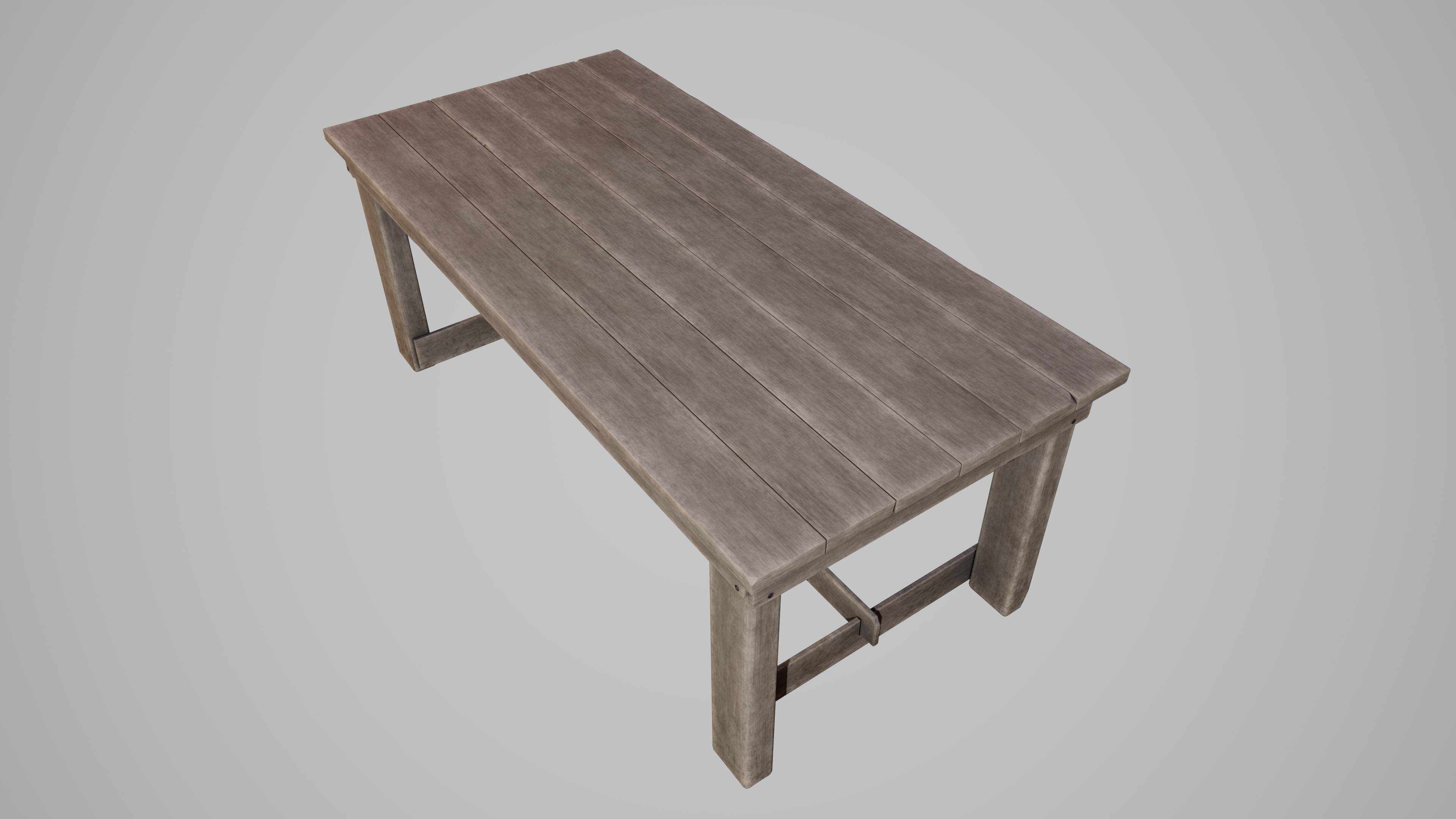 Old Table Low-poly 3D model_2