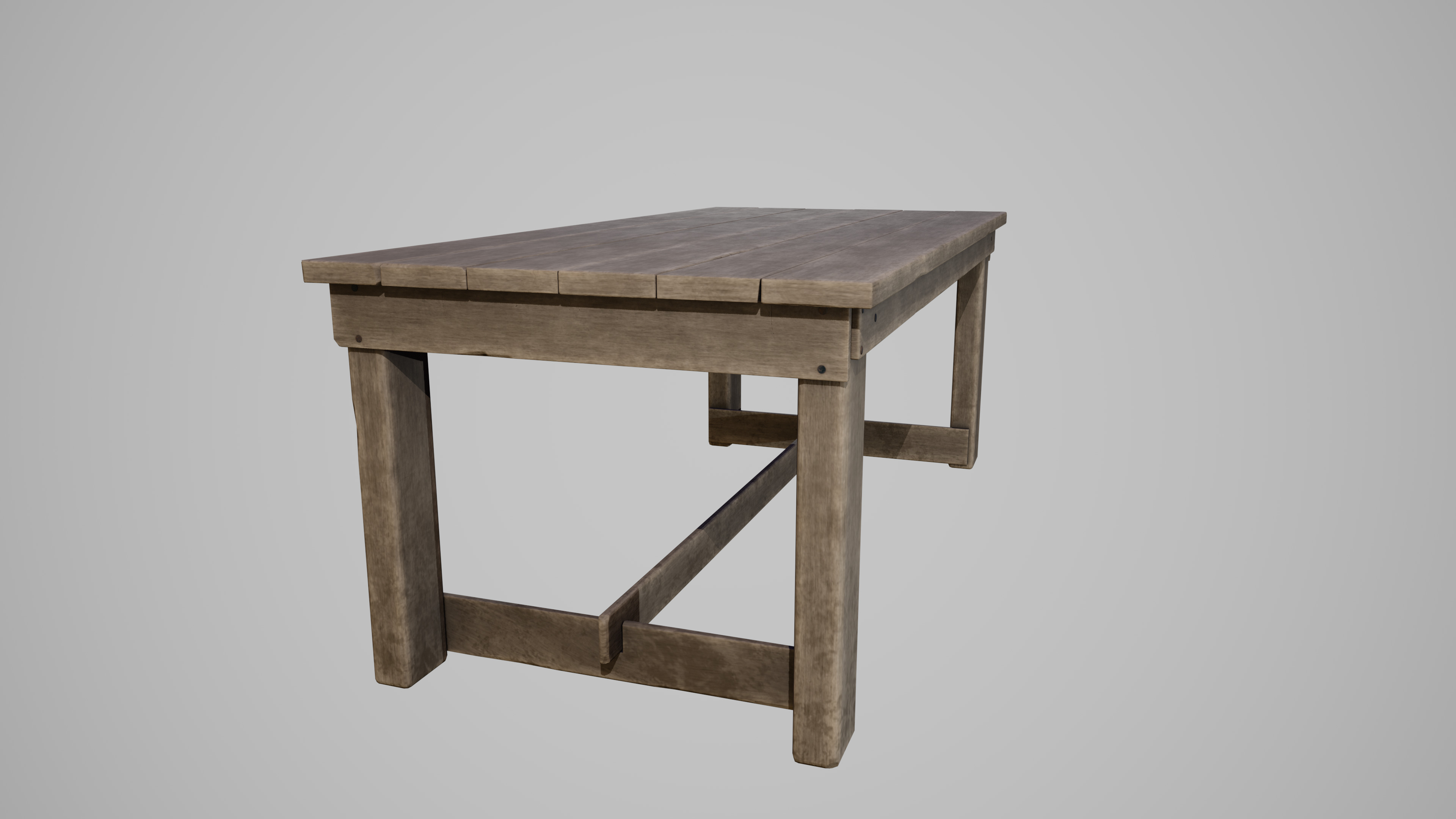 Old Table Low-poly 3D model_3