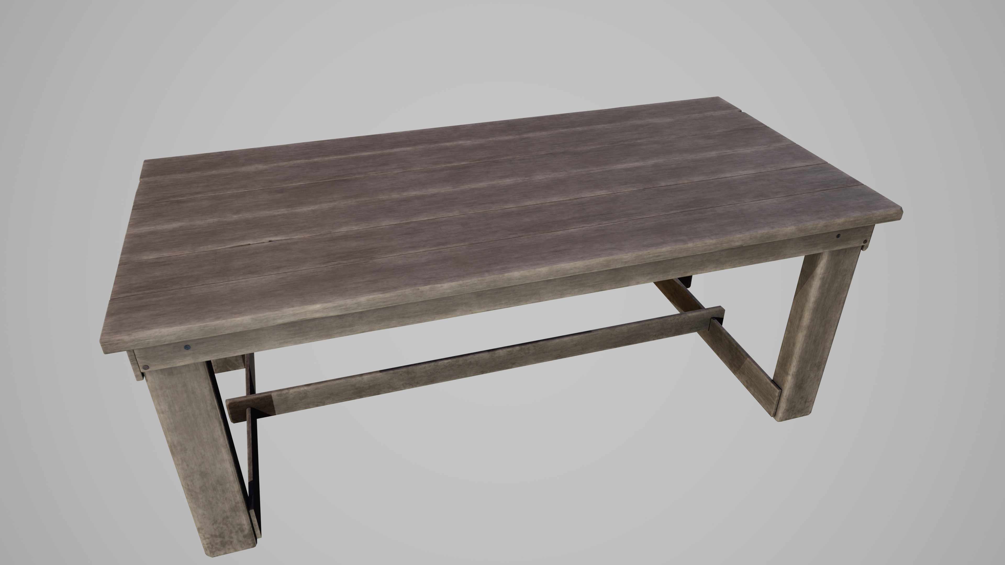 Old Table Low-poly 3D model_4
