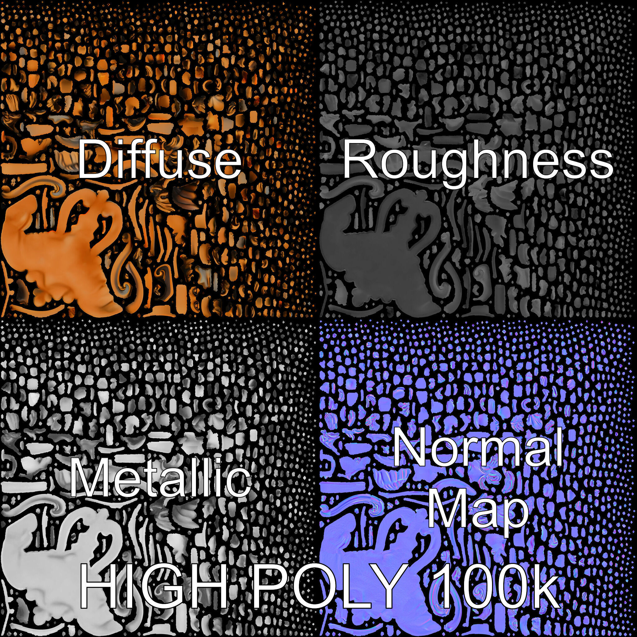 Angel Door Knocker D Model Pack Low-poly 3D model_2