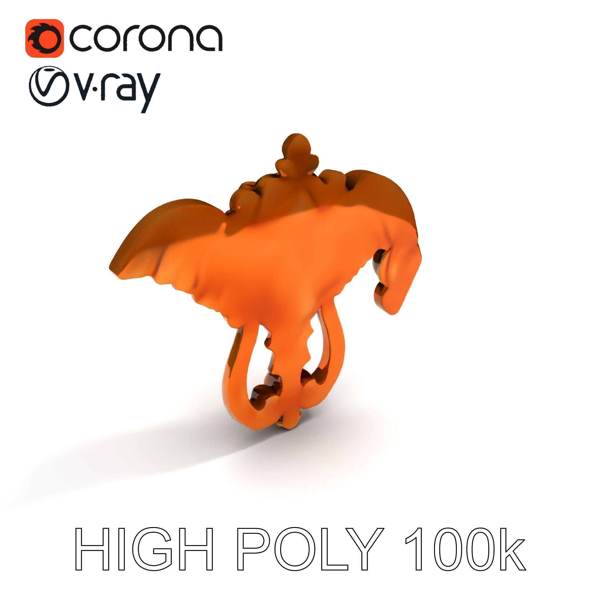 Angel Door Knocker D Model Pack Low-poly 3D model_19