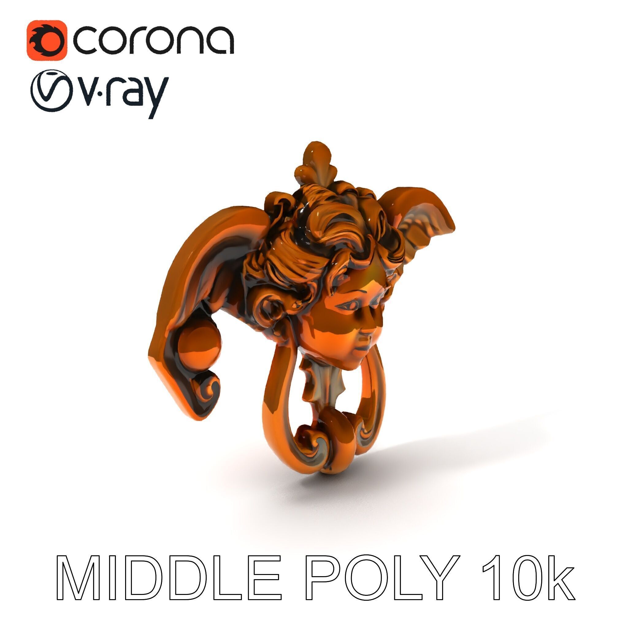 Angel Door Knocker D Model Pack Low-poly 3D model_31