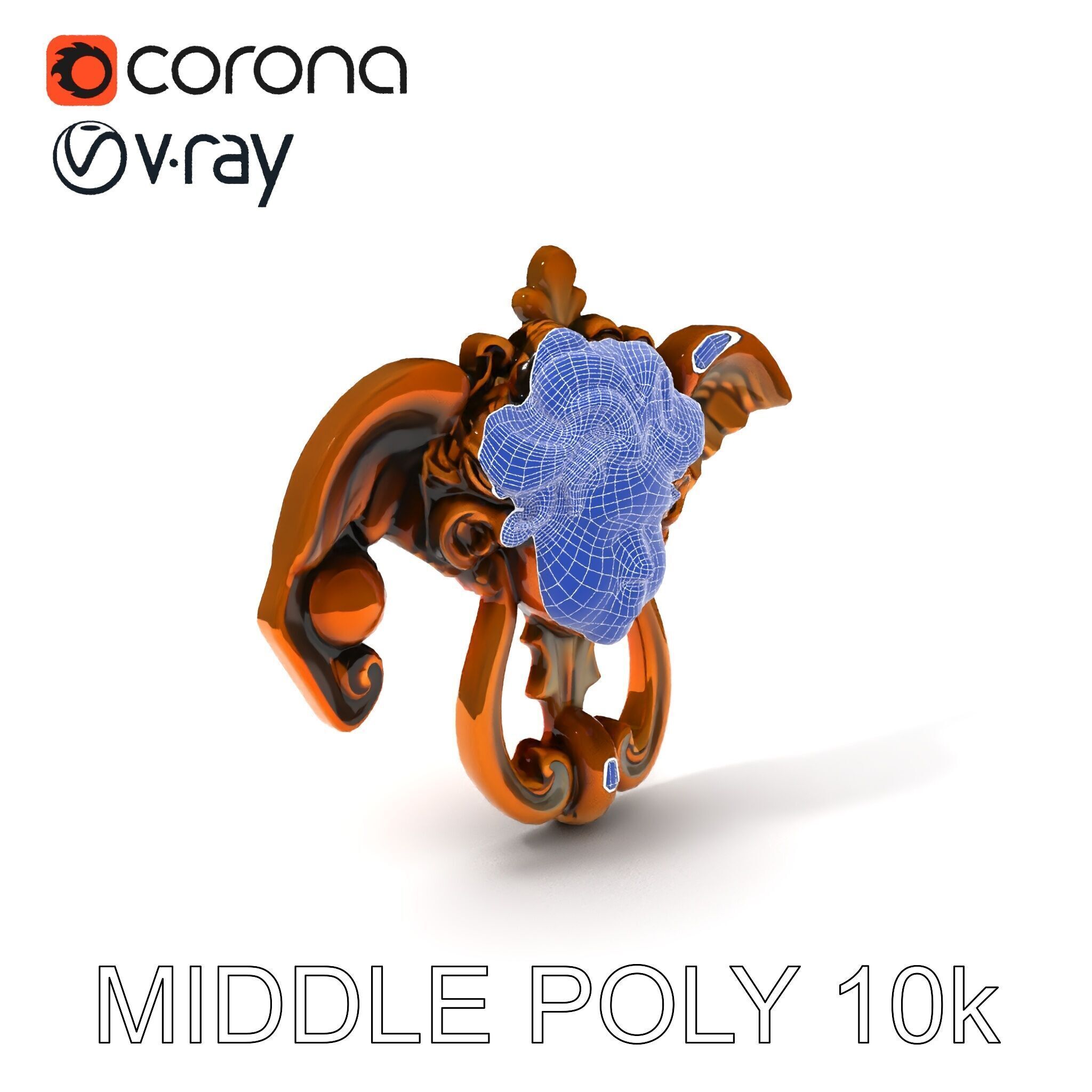 Angel Door Knocker D Model Pack Low-poly 3D model_17