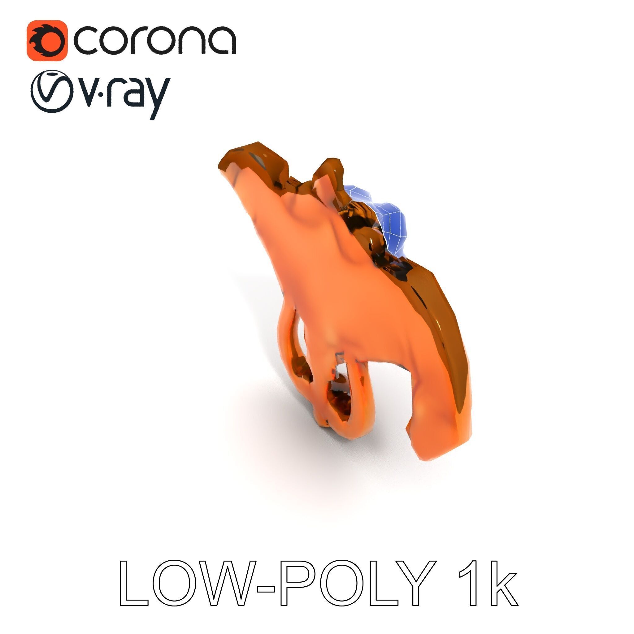 Angel Door Knocker D Model Pack Low-poly 3D model_32