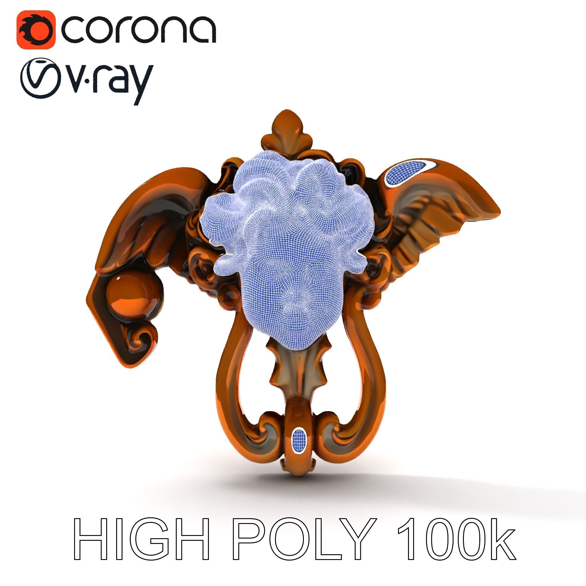 Angel Door Knocker D Model Pack Low-poly 3D model_35