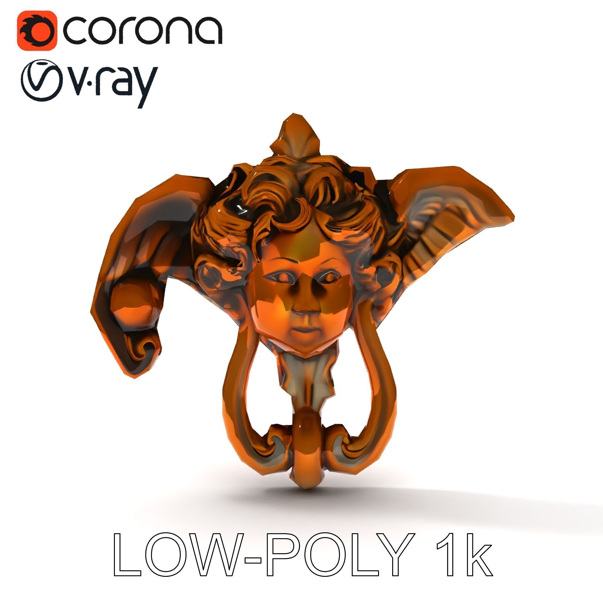 Angel Door Knocker D Model Pack Low-poly 3D model_34