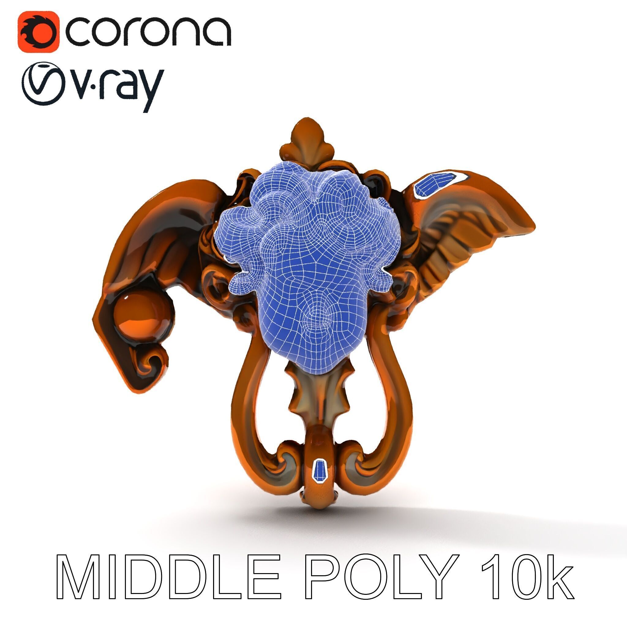 Angel Door Knocker D Model Pack Low-poly 3D model_20
