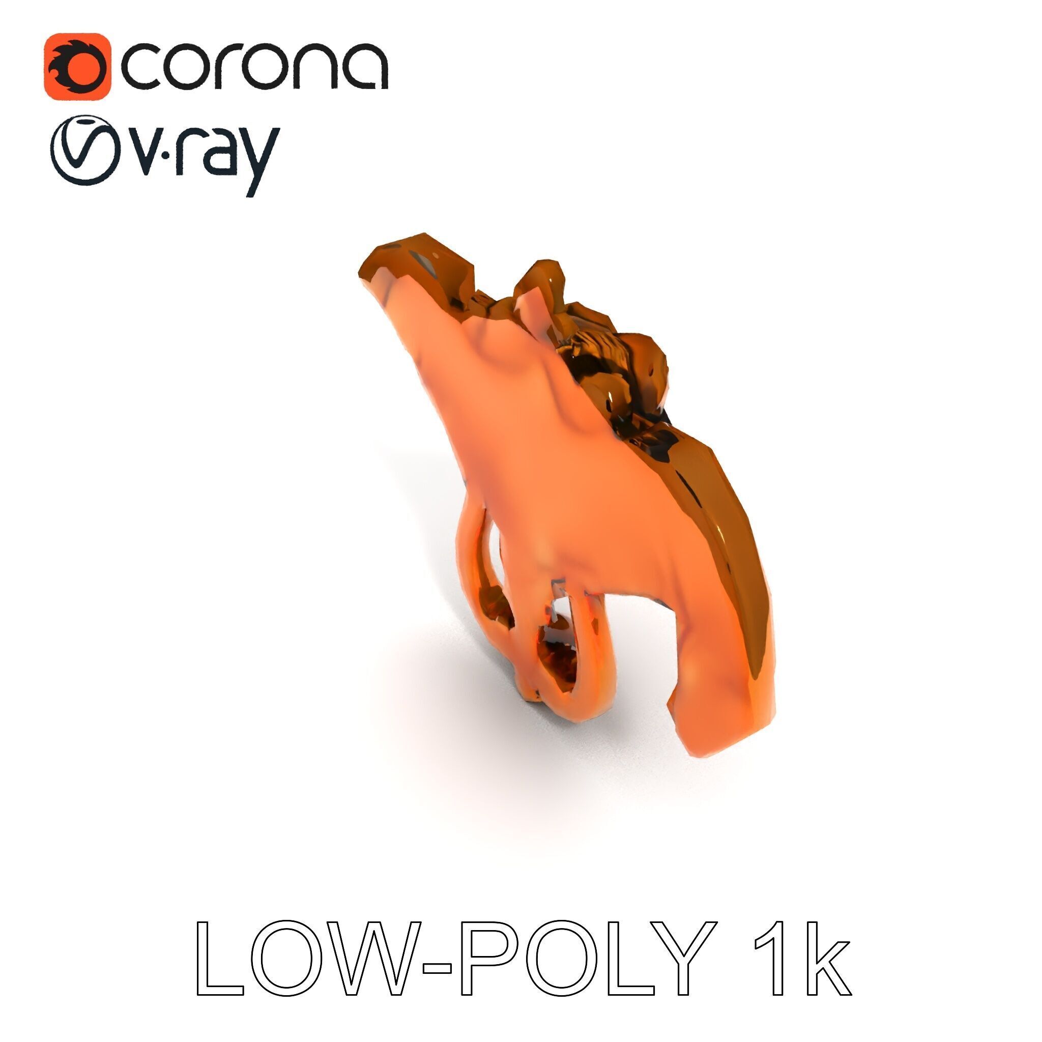 Angel Door Knocker D Model Pack Low-poly 3D model_10