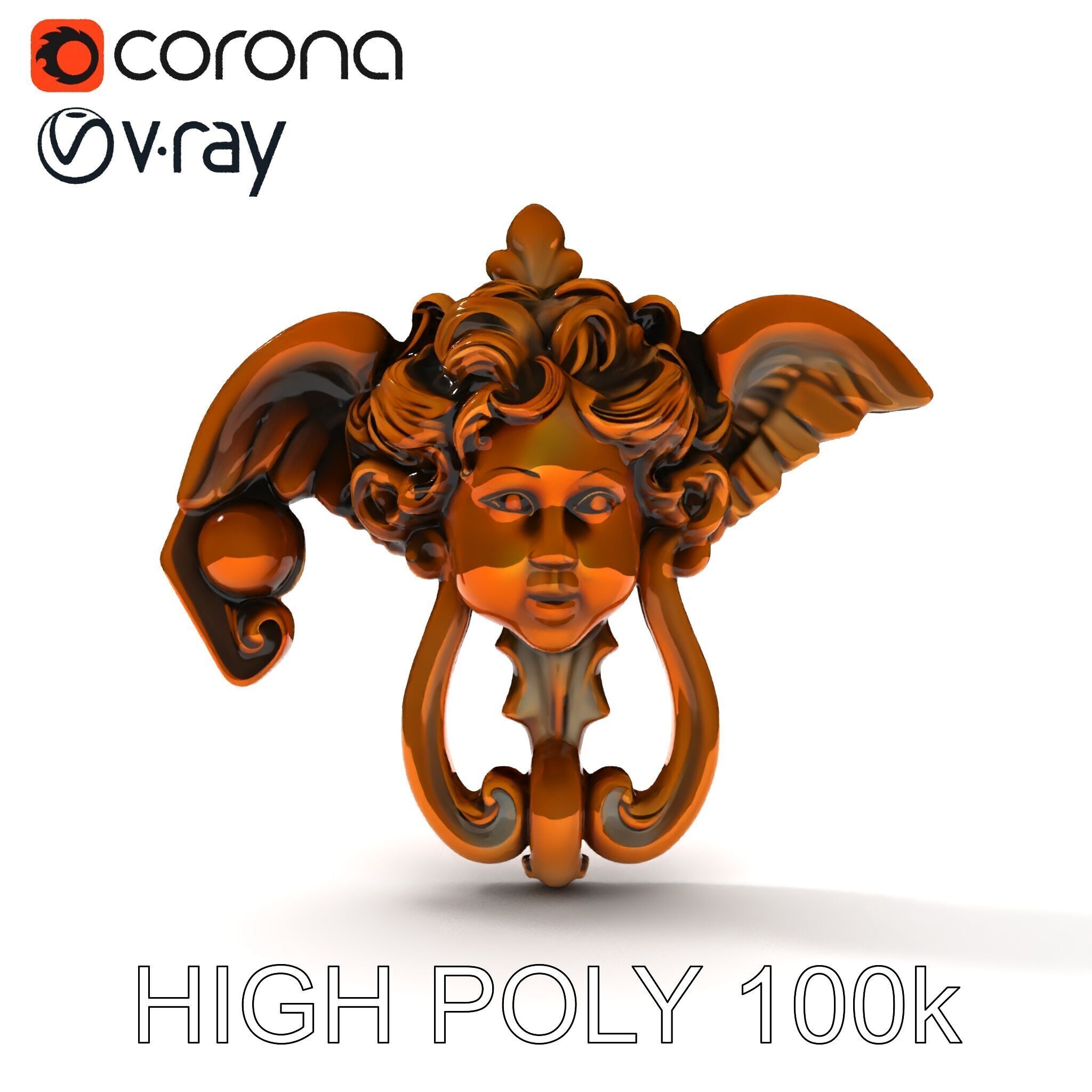 Angel Door Knocker D Model Pack Low-poly 3D model_30