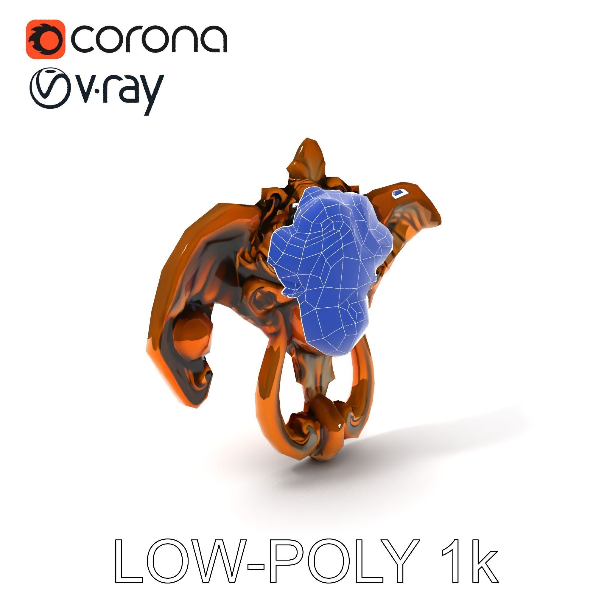 Angel Door Knocker D Model Pack Low-poly 3D model_7