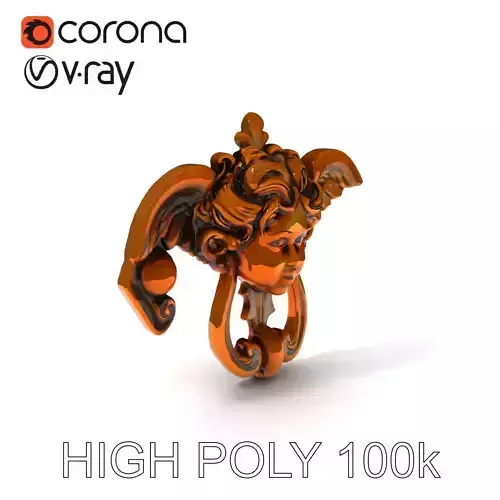 Angel Door Knocker D Model Pack Low-poly 3D model