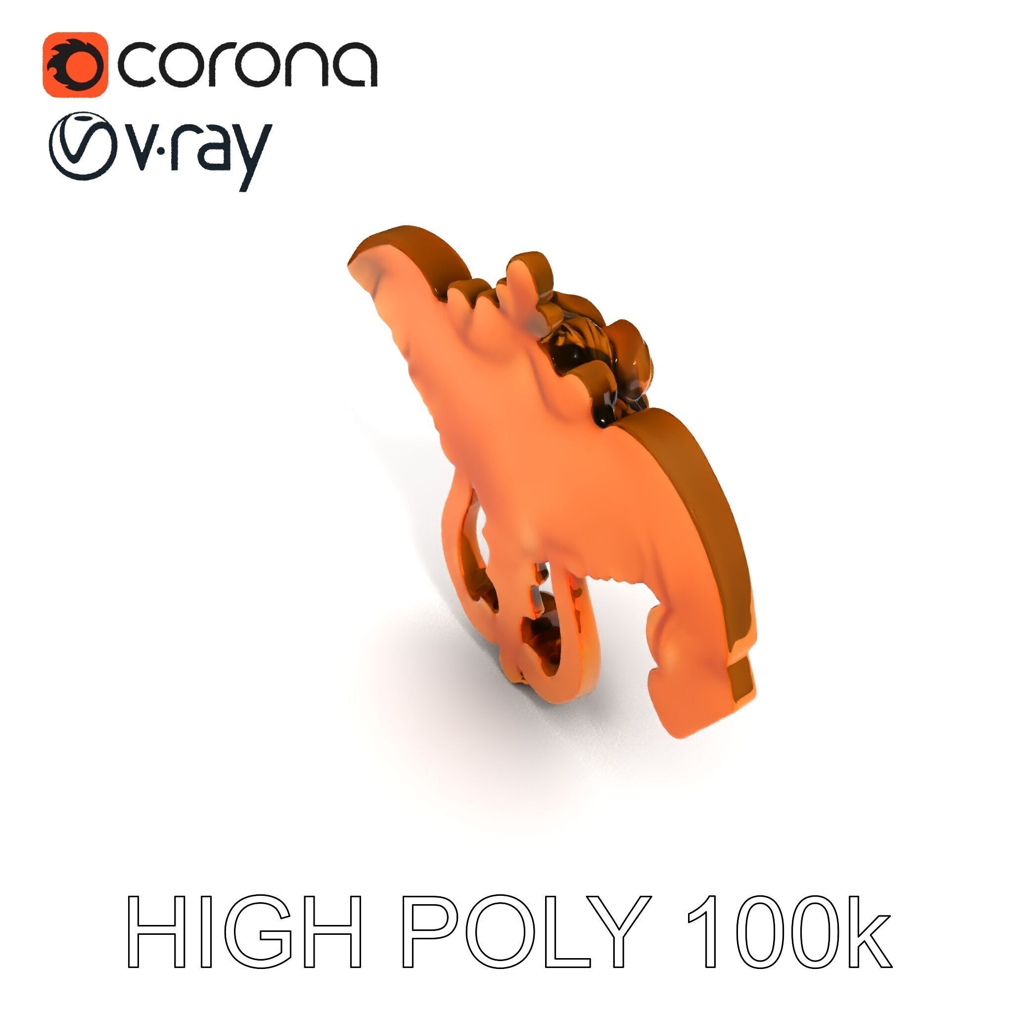 Angel Door Knocker D Model Pack Low-poly 3D model_11