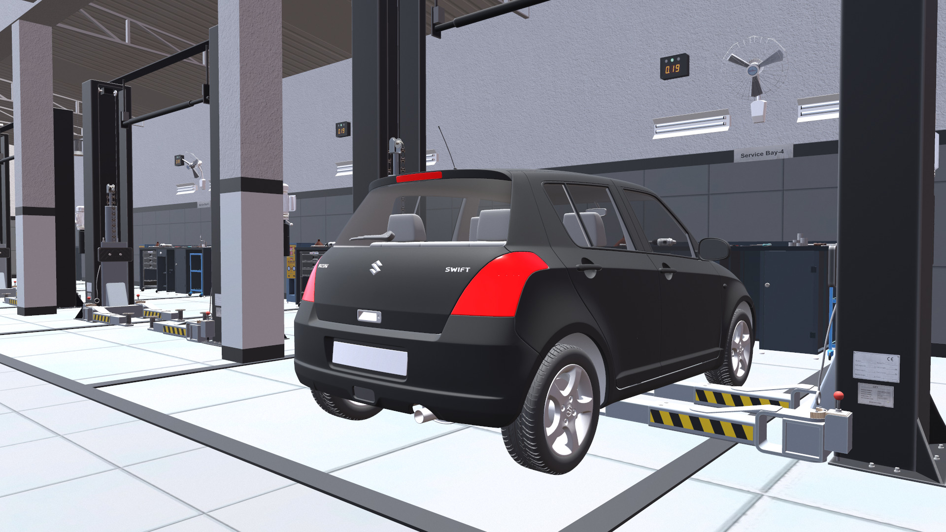 Car Service Garage Low-poly 3D model_2