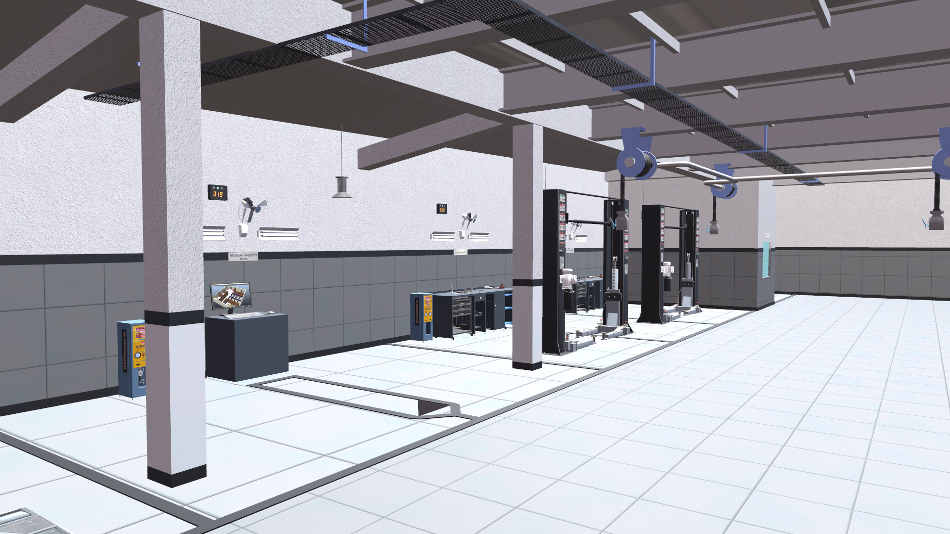 Car Service Garage Low-poly 3D model_4