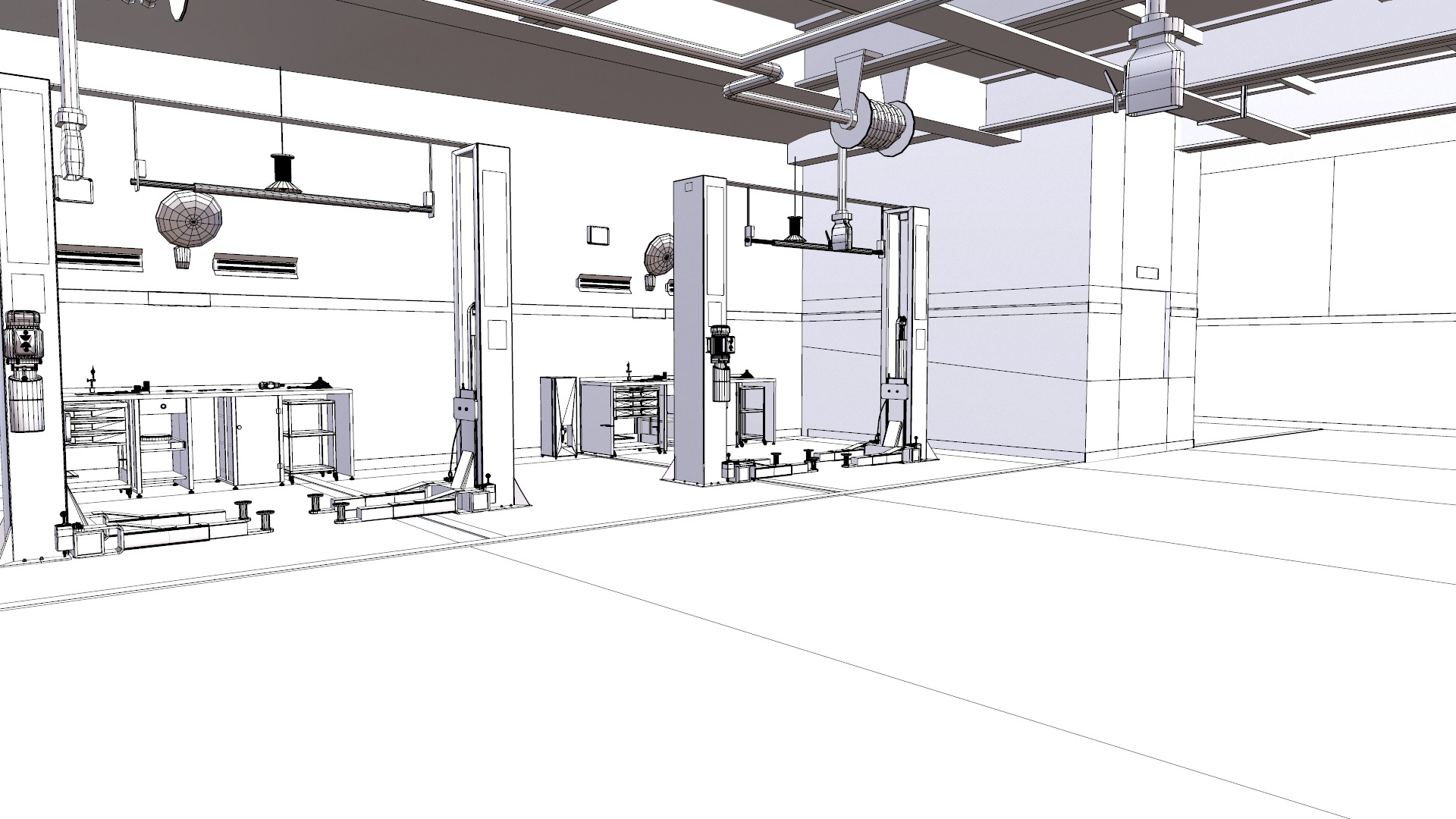 Car Service Garage Low-poly 3D model_20