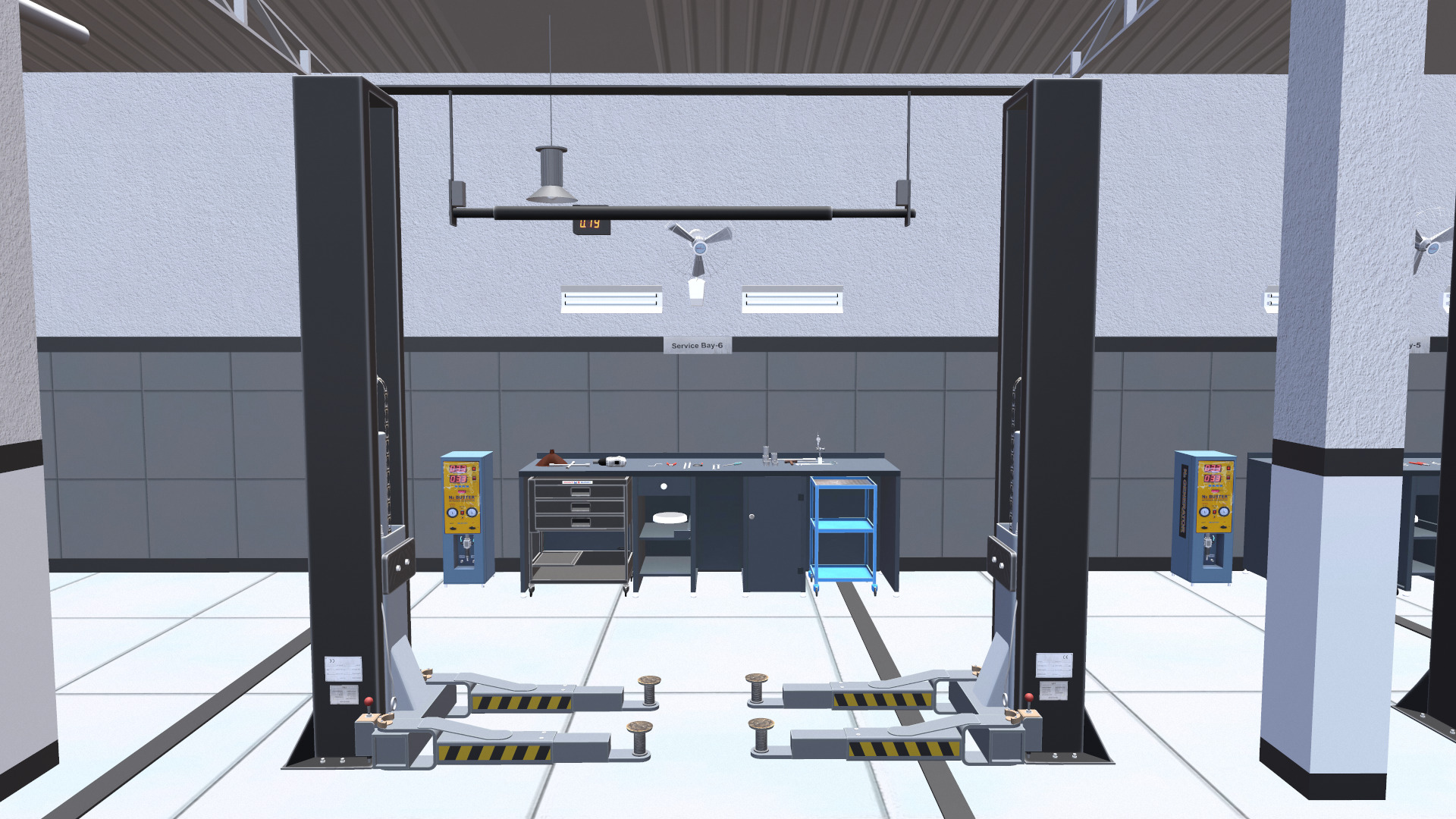 Car Service Garage Low-poly 3D model_13