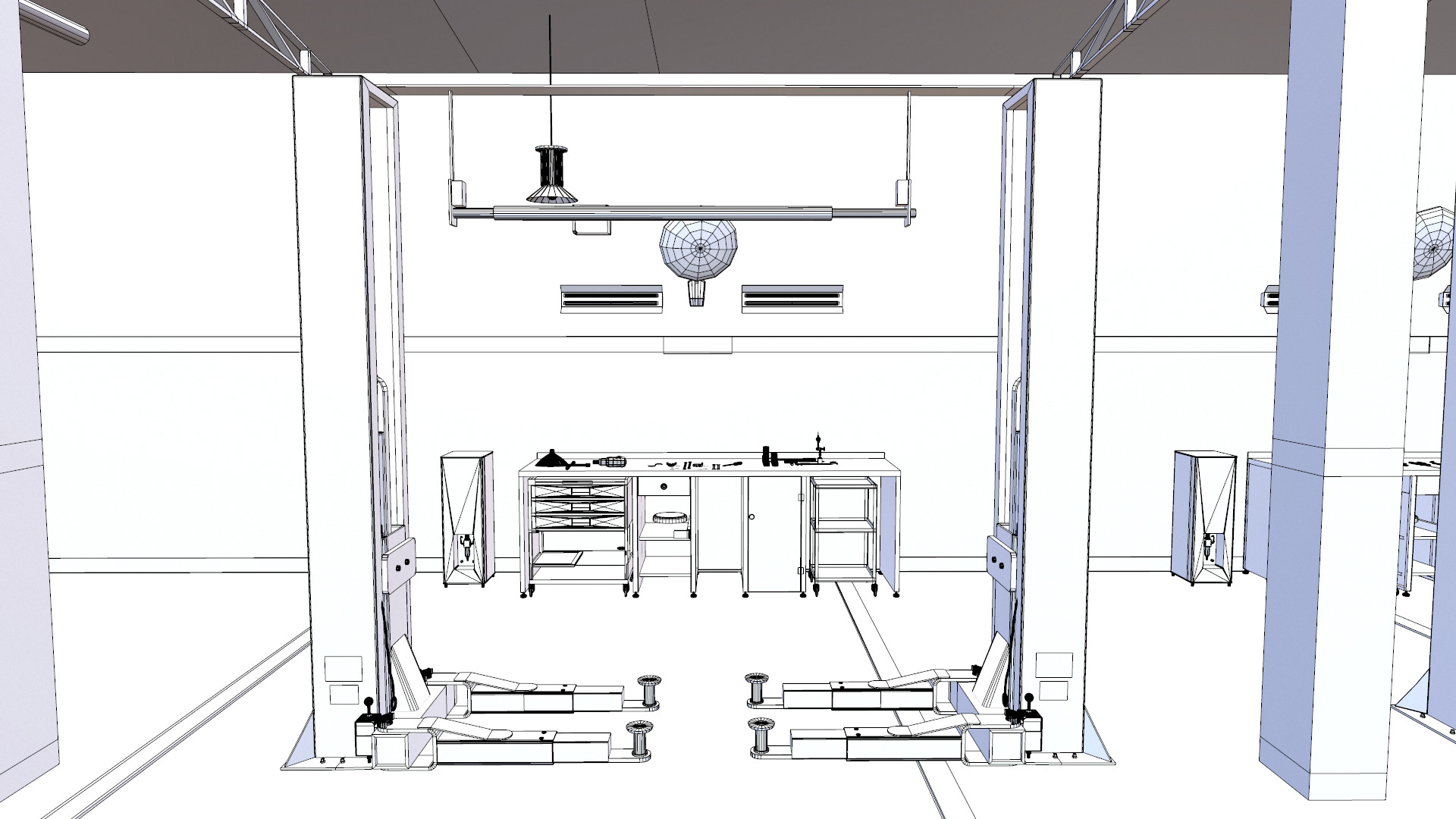 Car Service Garage Low-poly 3D model_14