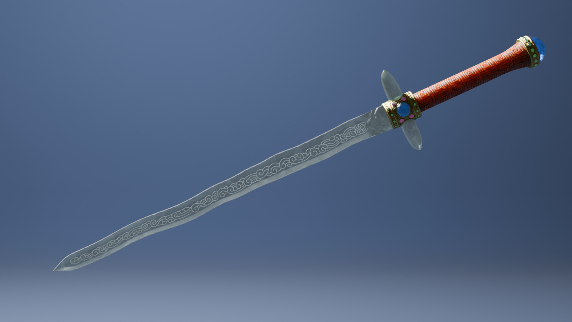Crystal Long Sword 3D model_2