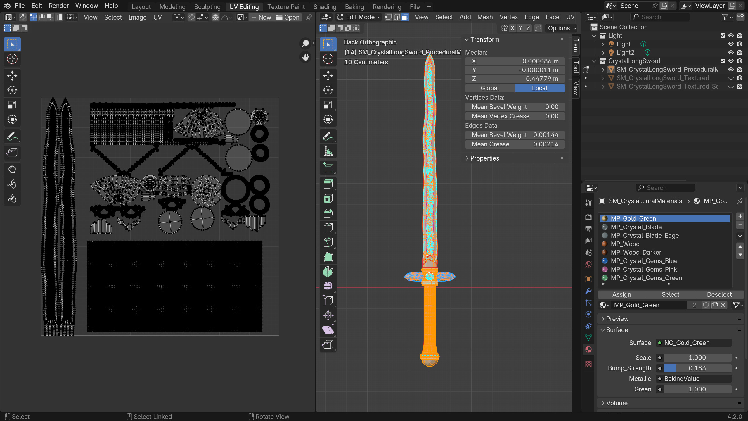 Crystal Long Sword 3D model_7