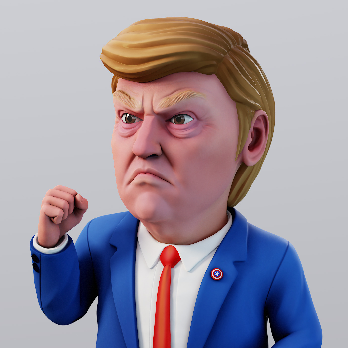 Angry Donald 3D print model_10
