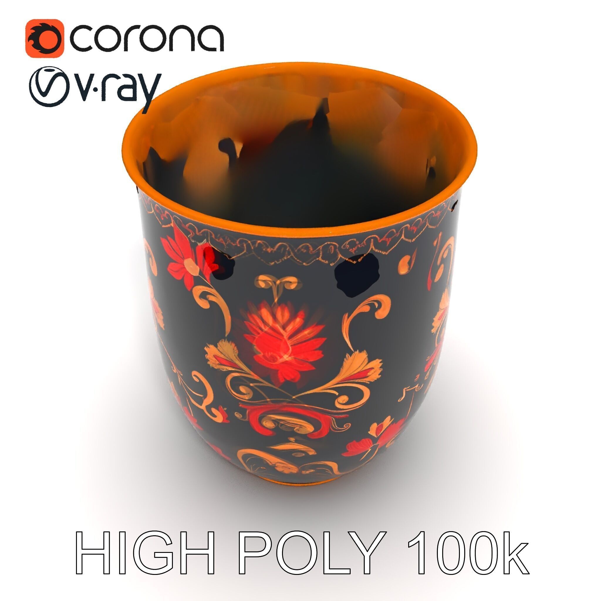 Decorative Floral Vase D Model Pack Low-poly 3D model_14