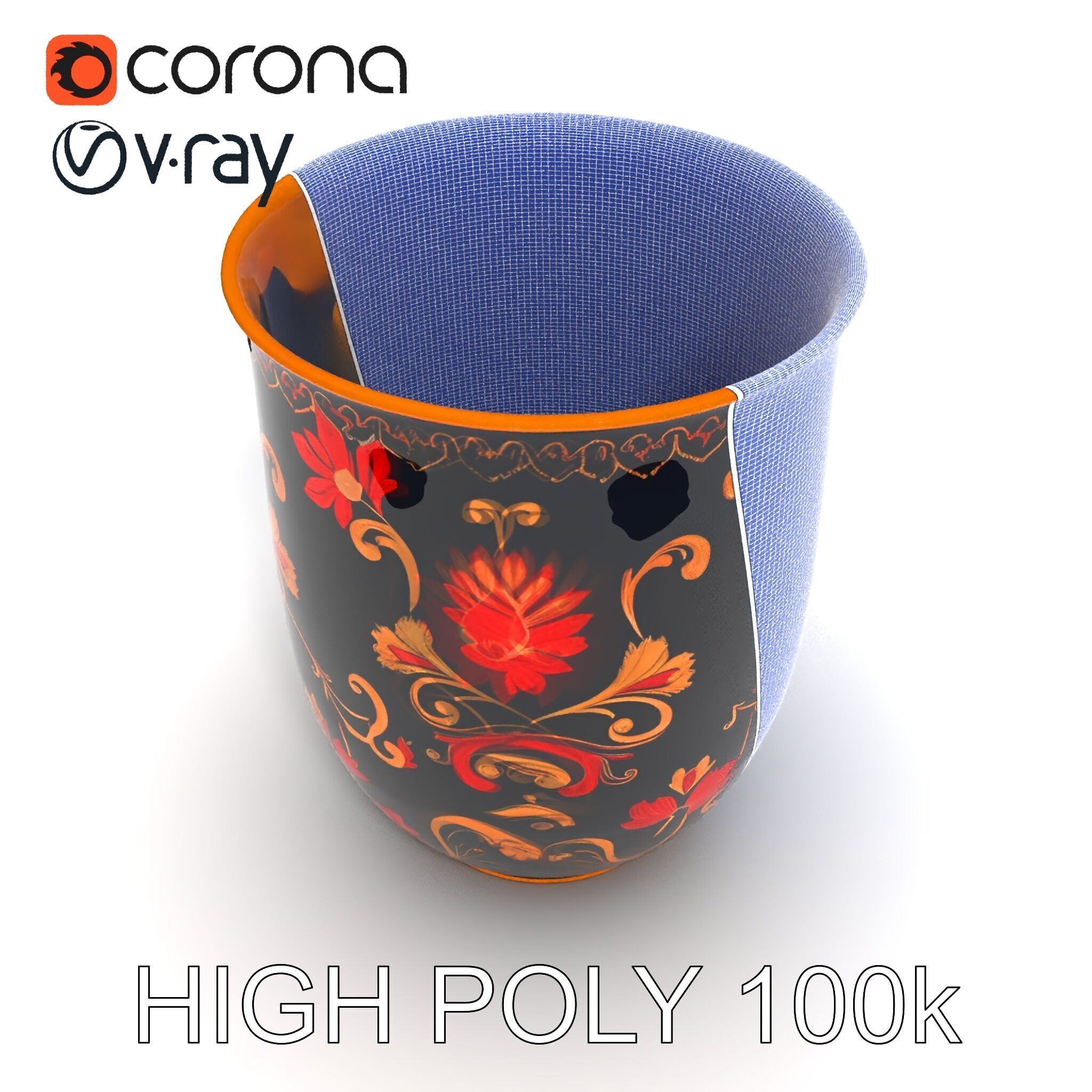 Decorative Floral Vase D Model Pack Low-poly 3D model_25