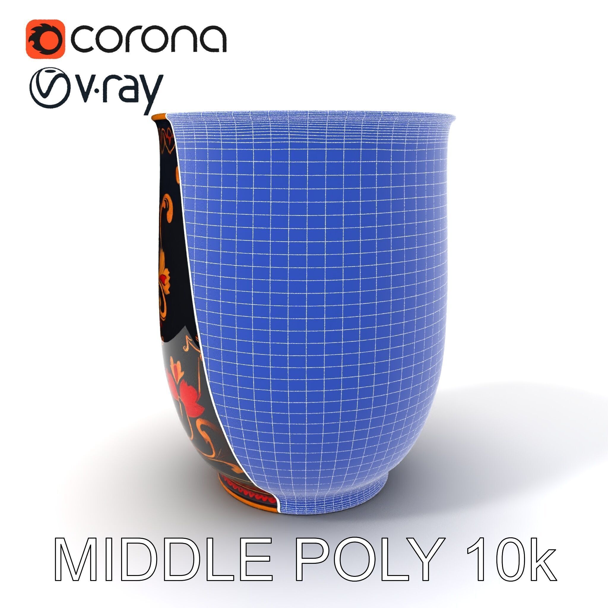 Decorative Floral Vase D Model Pack Low-poly 3D model_31