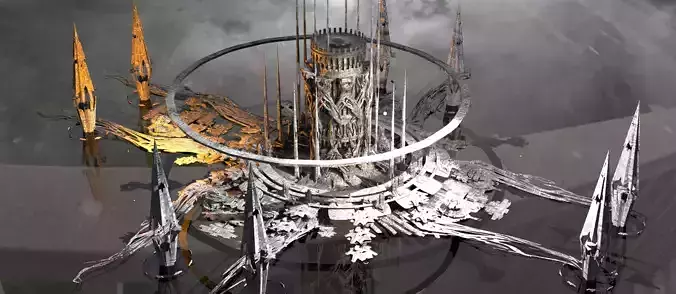 White Sci Fi Palace city Utopia 