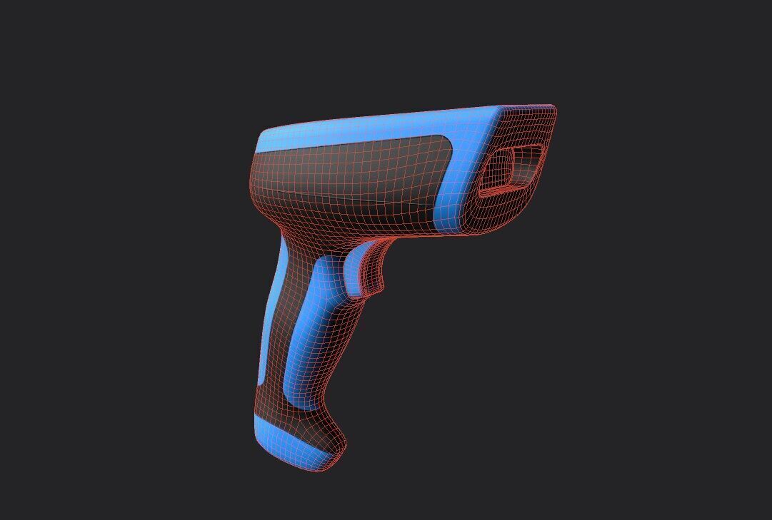 Barcode Scanner M02 Low-poly 3D model_1
