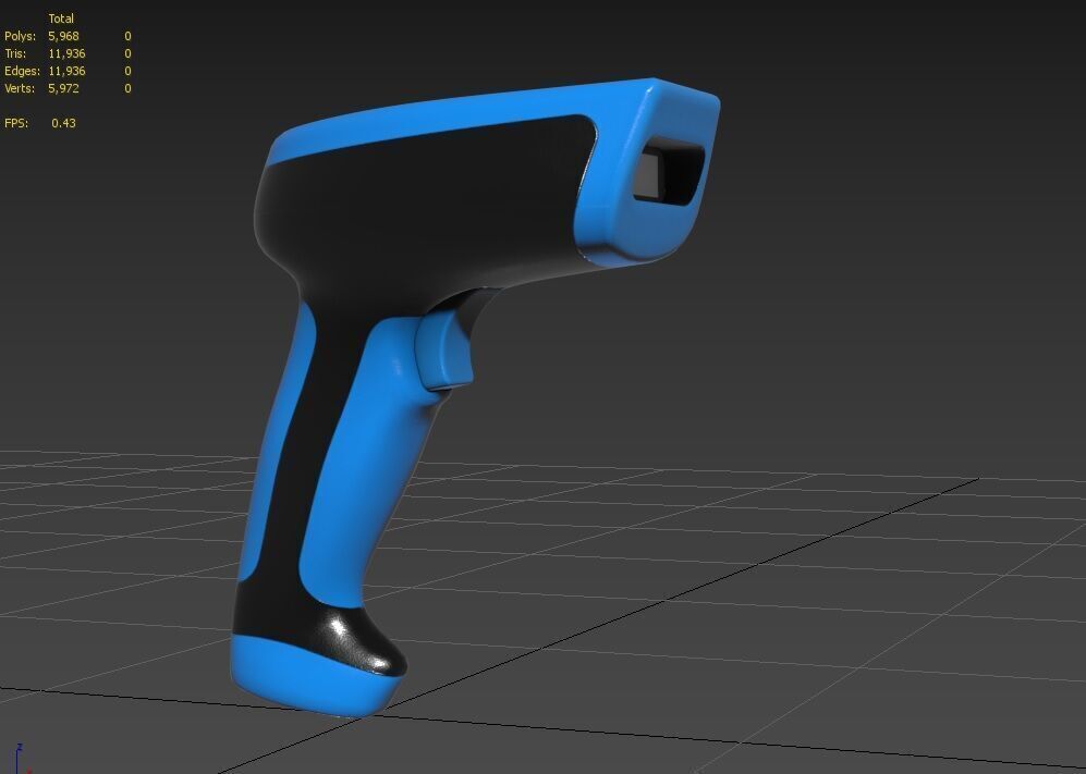 Barcode Scanner M02 Low-poly 3D model_2