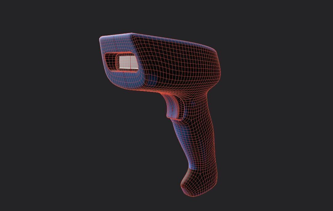 Barcode Scanner M02 Low-poly 3D model_6