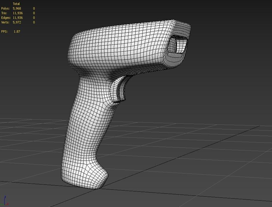 Barcode Scanner M02 Low-poly 3D model_7