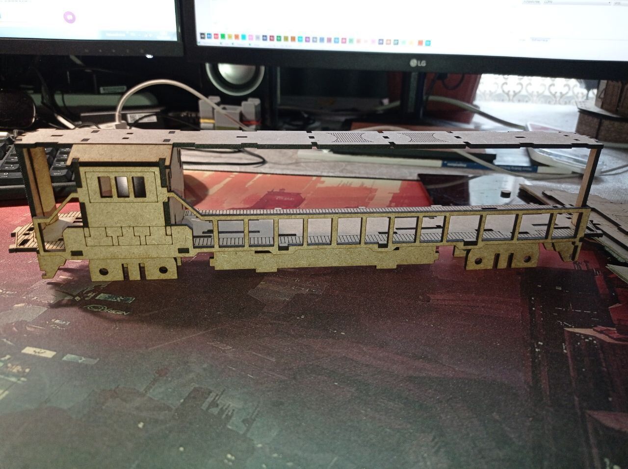 Wooden Locomotive Puzzle Laser Cut DIY Model 3D print model_3