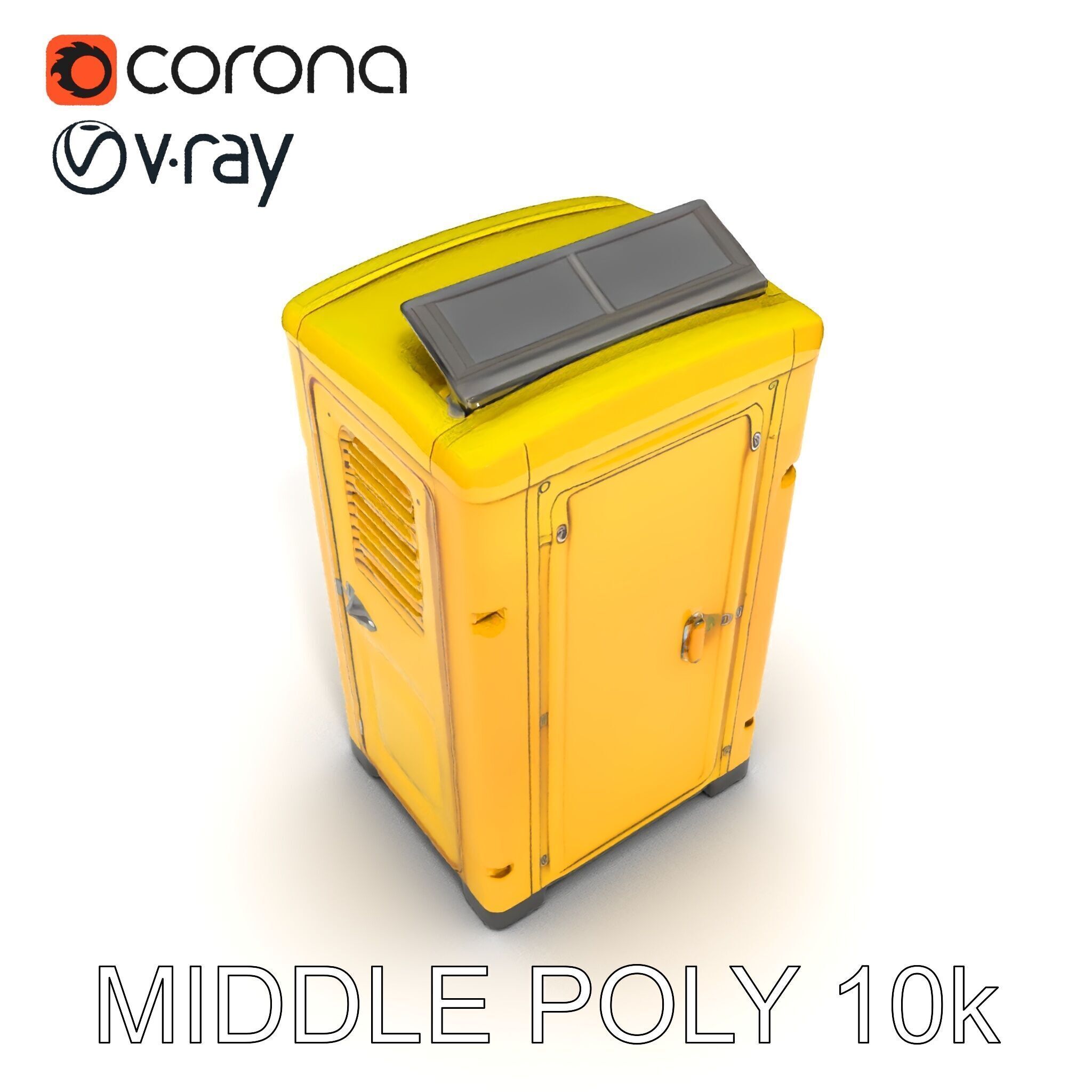 Portable Toilet D Model Pack  Realistic Detail Levels Low-poly 3D model_9