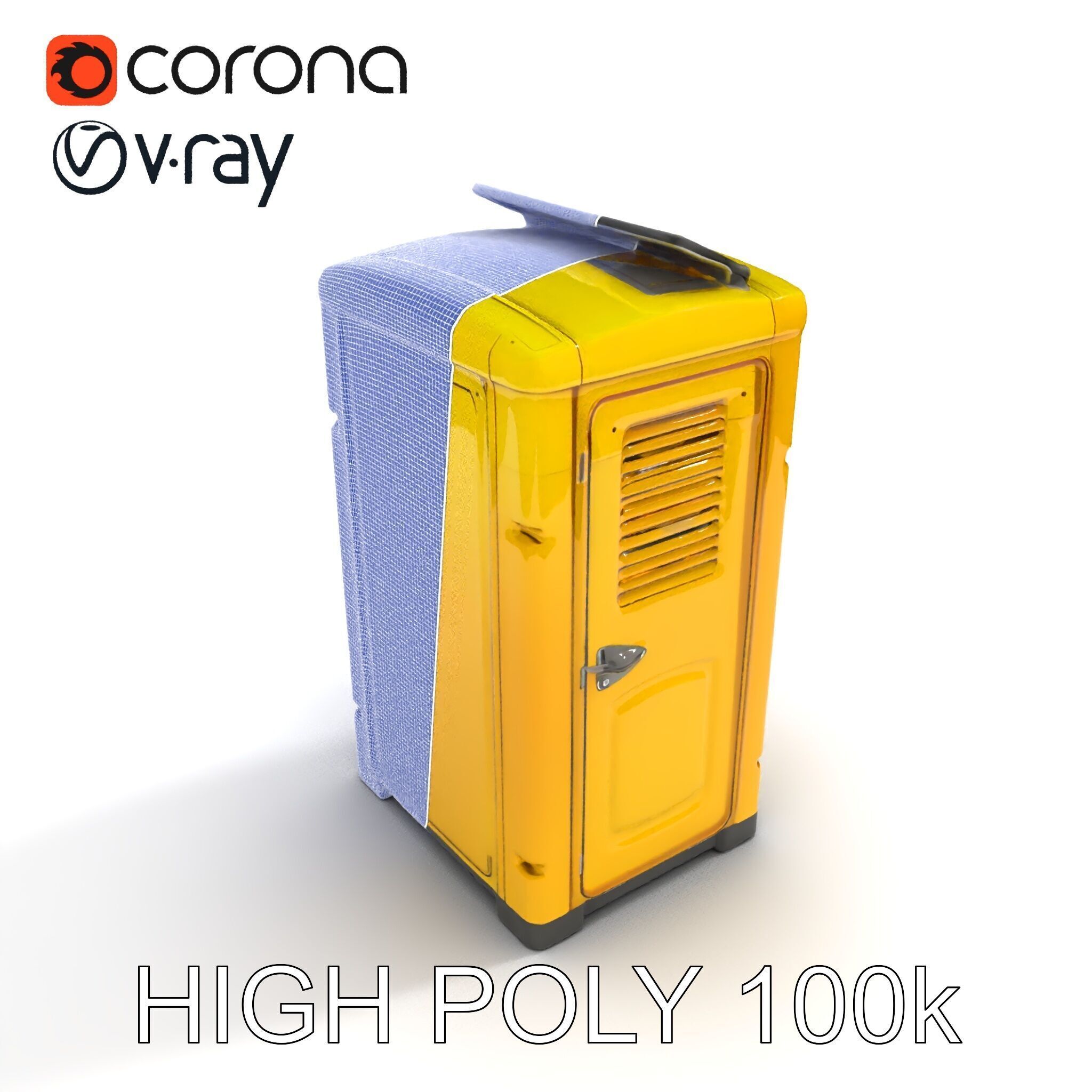 Portable Toilet D Model Pack  Realistic Detail Levels Low-poly 3D model_13