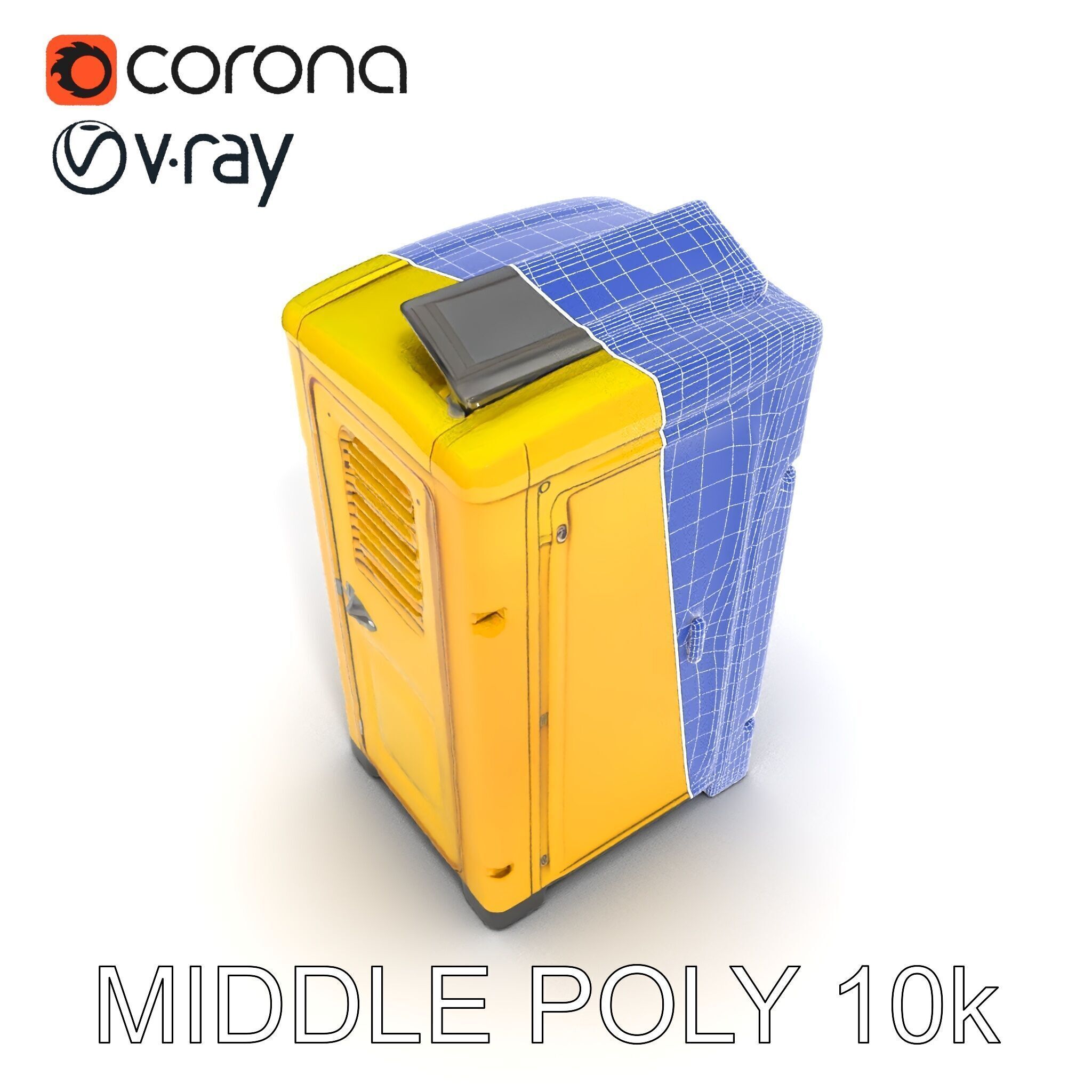 Portable Toilet D Model Pack  Realistic Detail Levels Low-poly 3D model_14